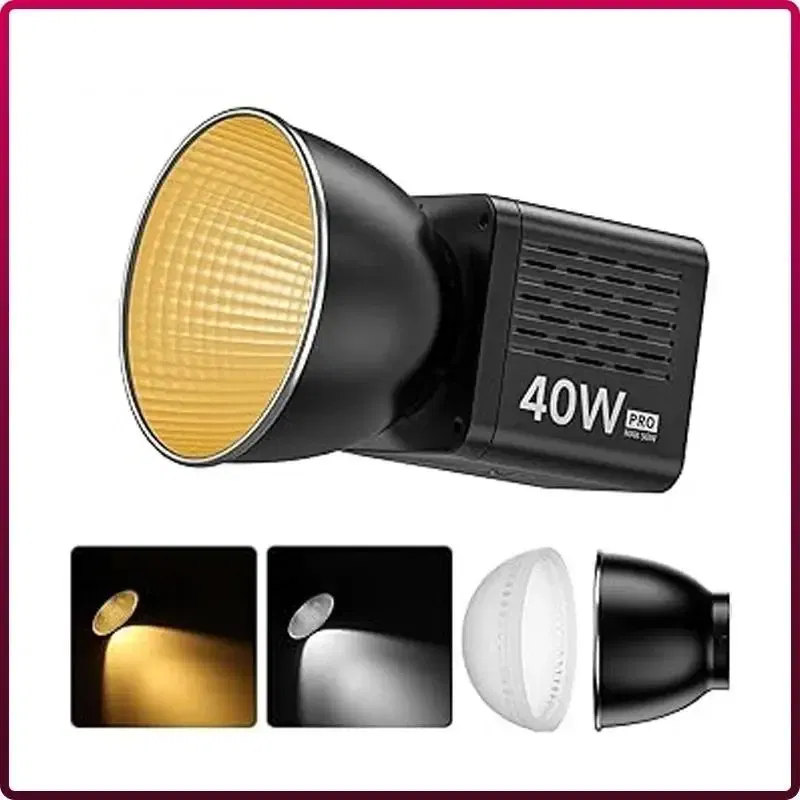 Color: BROWN, Ships From: CHINA - New! L023 40W Pro Portable LED Video Light Bi-Color COB Photographic Studio Light 2500K-6500K 3400mAh for Video Live-streaming