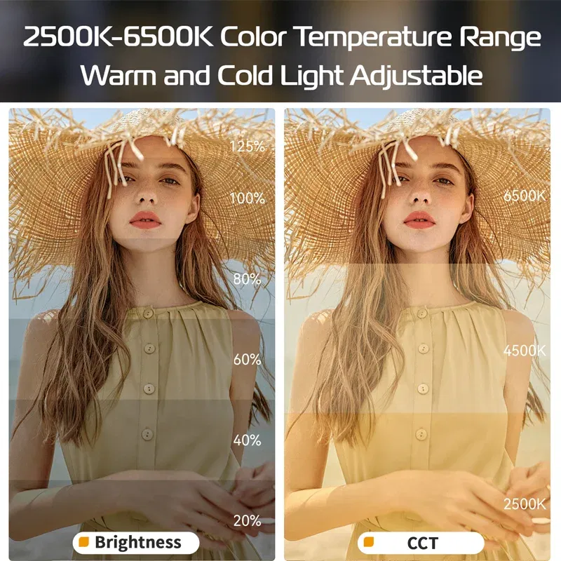Color: BROWN, Ships From: CHINA - New! L023 40W Pro Portable LED Video Light Bi-Color COB Photographic Studio Light 2500K-6500K 3400mAh for Video Live-streaming