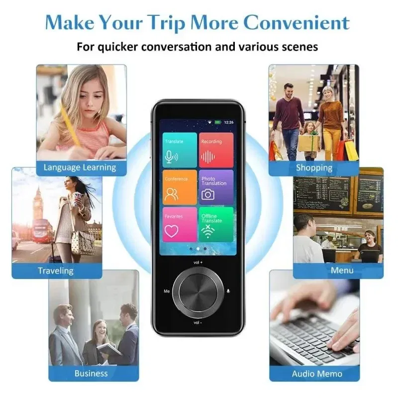 New! M9 Translator Device 137 Languages Intelligent Translator Real-time Voice Recording Text Translate Machine Supports 16