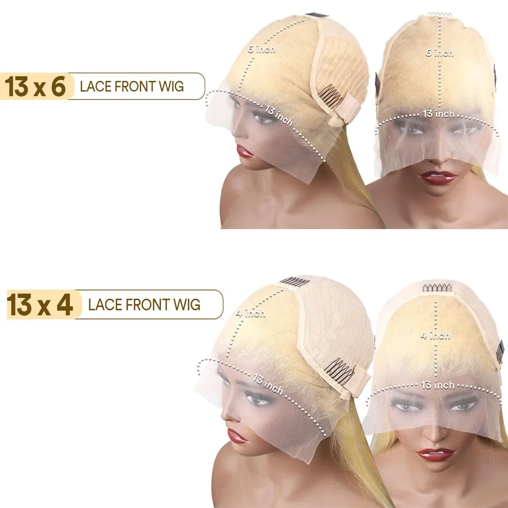 Hair Color: #14, Stretched Length: 38inches, Density: 250%, Ships From: CHINA - Blonde 613 Hd Lace Frontal Wig 13x6 13x4 Transparent Hd Lace Front Wig 30 Inch Brazilian Bone Straight Colored Human Hair Wigs