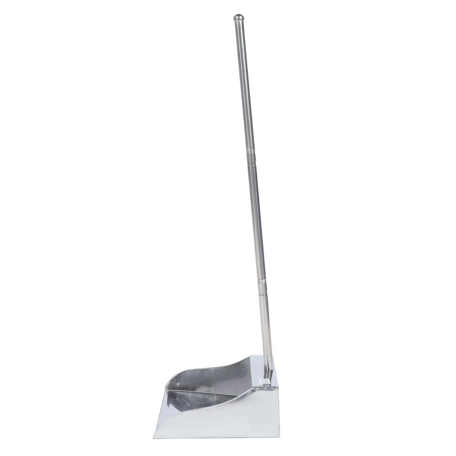 Color: WHITE - Dustpan Long Pan Metal Cleaning Handle Pans Upright Handled Kitchen Outdoor Outdoor Broom Dust Duty Heavy Stainless Steel