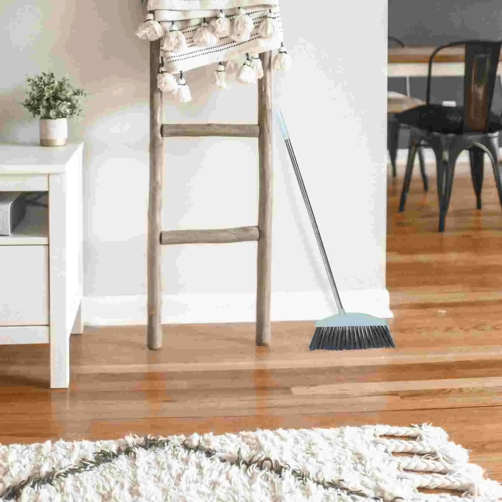 Color: WHITE - Dustpan Long Pan Metal Cleaning Handle Pans Upright Handled Kitchen Outdoor Outdoor Broom Dust Duty Heavy Stainless Steel