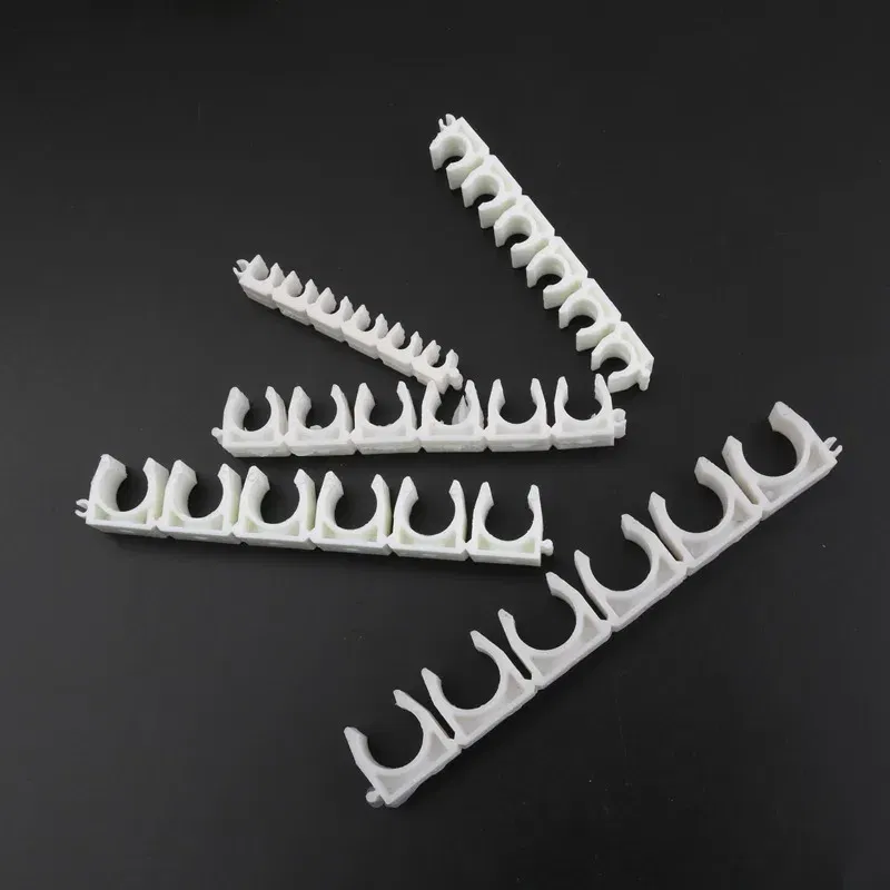Color: WHITE, Diameter: 1/4'' - 1pc Plastic 4 6 8 10 12mm Tube Clamp Water Pipe Support Garden Irrigation System Micro Soft Hose Fittings