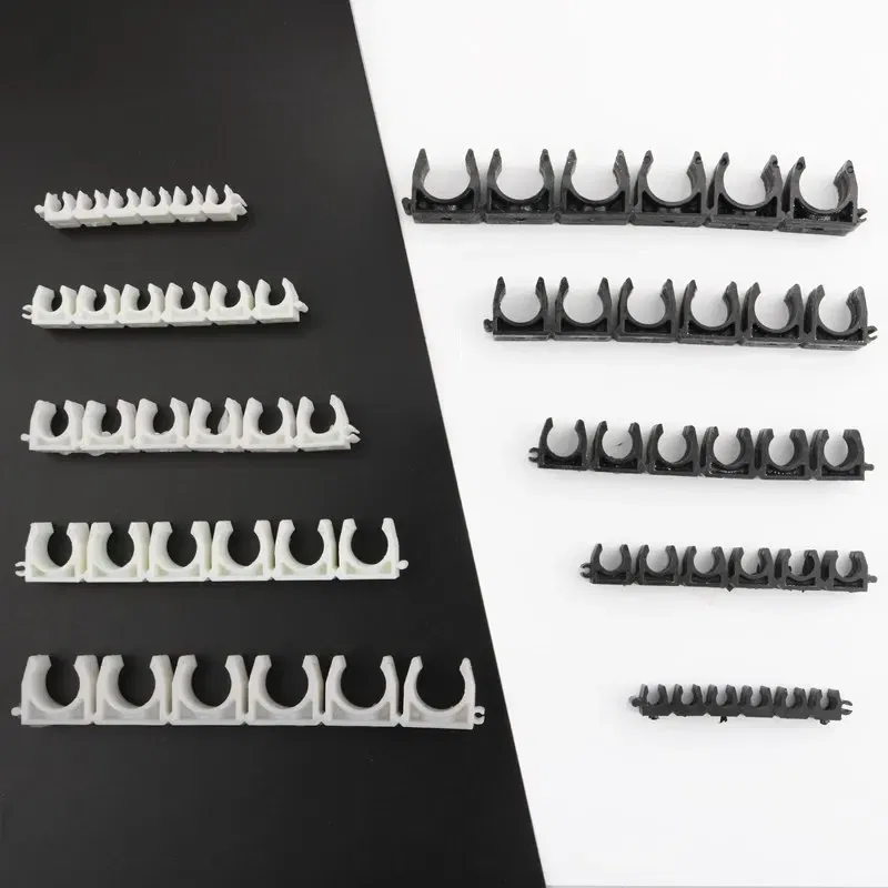 Color: WHITE, Diameter: 1/4'' - 1pc Plastic 4 6 8 10 12mm Tube Clamp Water Pipe Support Garden Irrigation System Micro Soft Hose Fittings