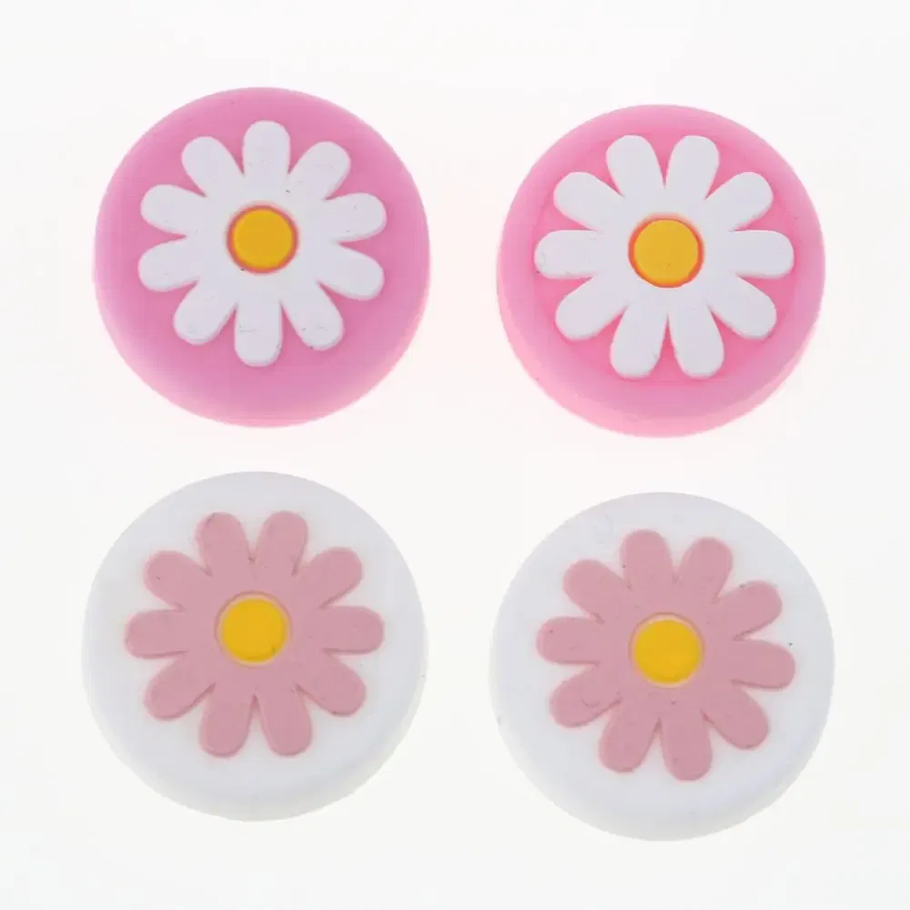Color: Clear - 2pcs Cherry Pink Lemon For Nintendo Switch Lite OLED Analog Thumb Grip Nintend Swith Joy Con JoyCon Controller Joystick Cap Game