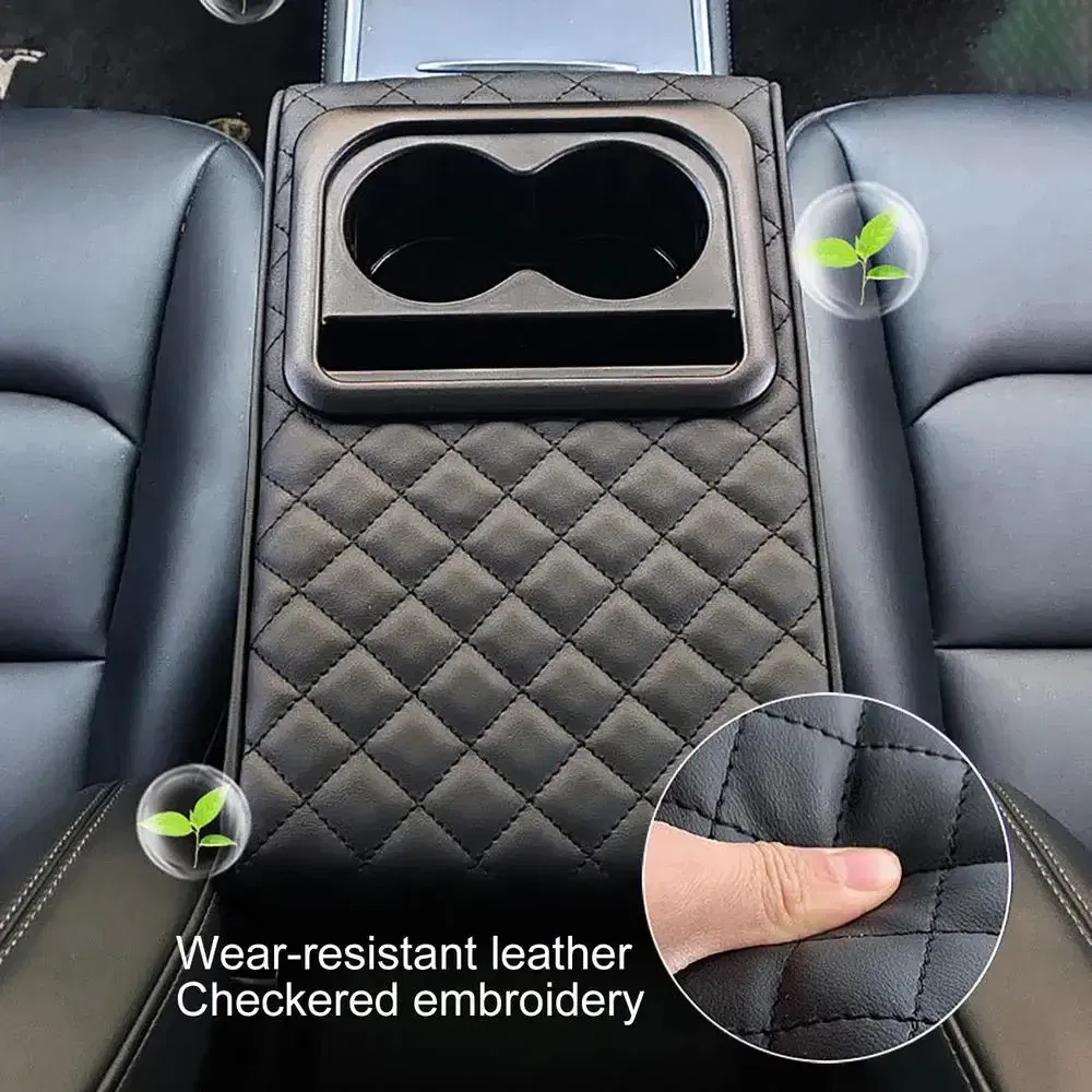Color Name: Red, Ships From: CHINA - Car Armrest Cushion With Cup Holder Universal Storage Support Central Armrest With Elbow Pocket Cotton Memory Wear-Resistant