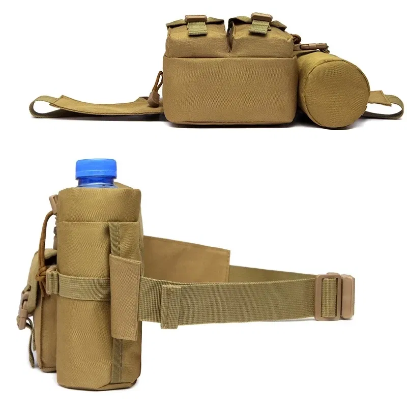 Color: SKY BLUE - 2024 New Waist Pack Tactical Nylon Hiking Water Bottle Phone Bag Outdoor Sports Hunting Climbing Camp Belt Bag