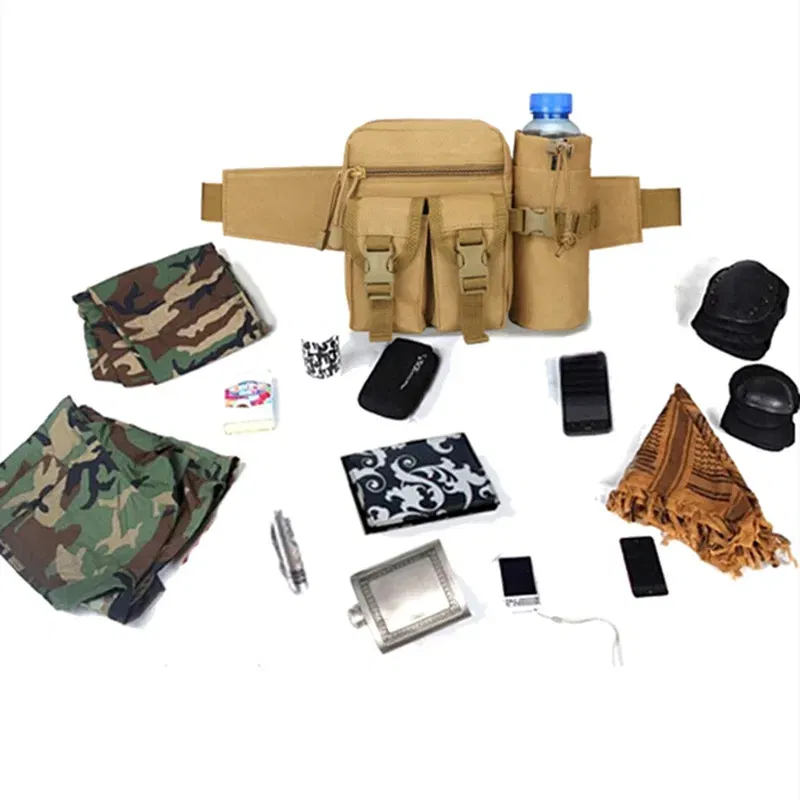 Color: SKY BLUE - 2024 New Waist Pack Tactical Nylon Hiking Water Bottle Phone Bag Outdoor Sports Hunting Climbing Camp Belt Bag
