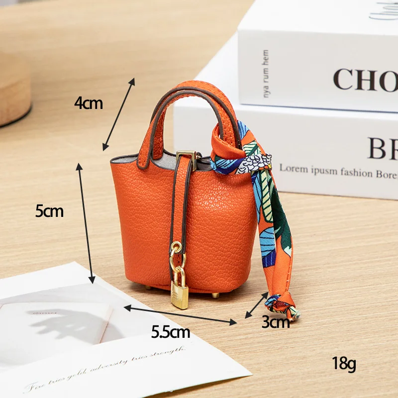 Color: Blue - Mini Bag Pendant Keychain Hanging Accessory Zero Wallet Creative Portable Bracelet Bluetooth Earphone Bag Multifunctional
