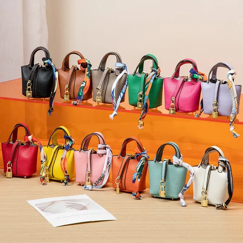 Color: Blue - Mini Bag Pendant Keychain Hanging Accessory Zero Wallet Creative Portable Bracelet Bluetooth Earphone Bag Multifunctional