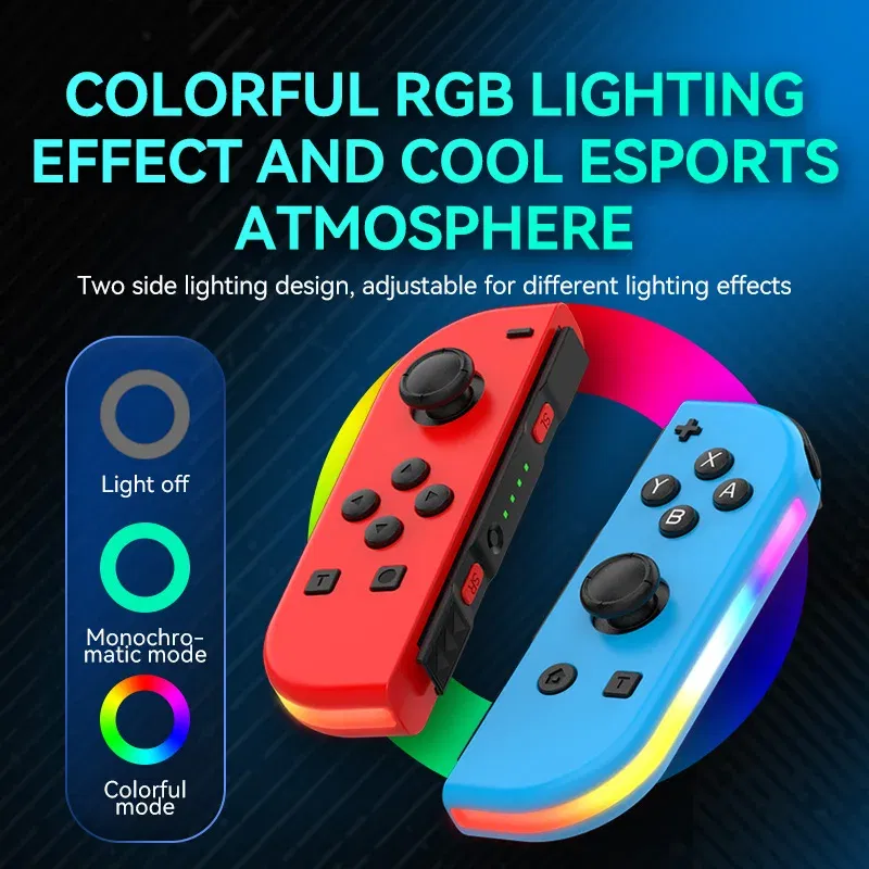 Color: MULTI - STORM WYRM Bluetooth Joystick for Switch NS Game Left and Right Wireless RGB With Light Small Handle JOY-02