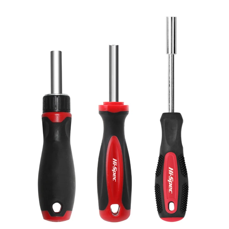 Color: Gold - 1/4 (6.35mm) Ratchet Screwdriver Bit Holder Handle Multifunctional Magnetic Bit Driver for Slotted Hex Torx Phillips Bit