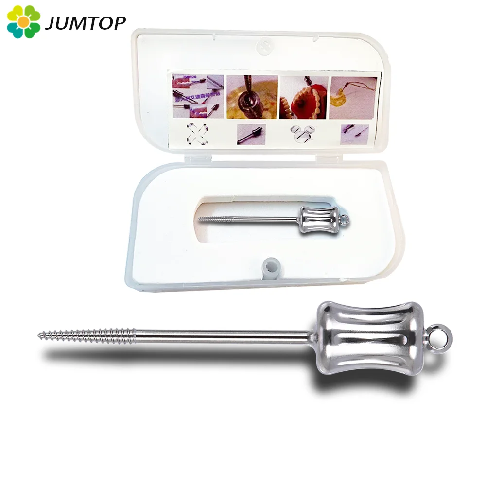 Color: Red - 1 PC Dental Broken Root Drill Remnant Extractor Apical Root Fragments Drill Stainless Steel Short 34.3mm Long 44.5mm Dentistry