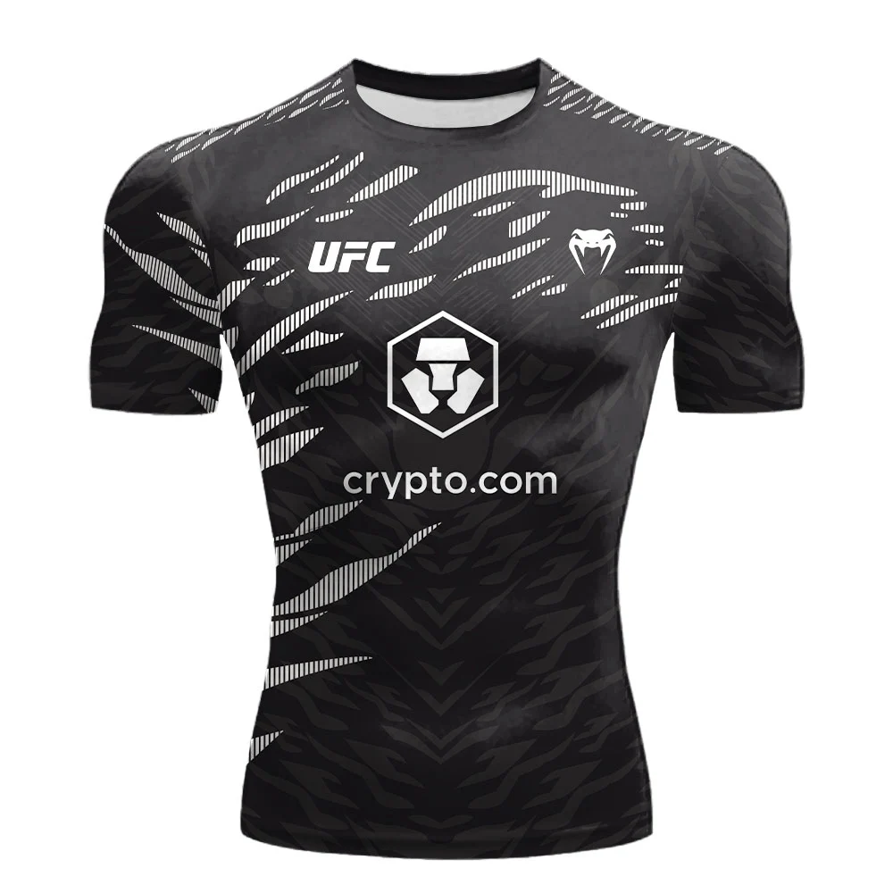 Color: Gold, Size: XXL - 2025 New quick-drying tops for Summer  Men's UFC Fusion by Venum Black/Gold Alex Pereira Authentic Fight Night Champion Walkout