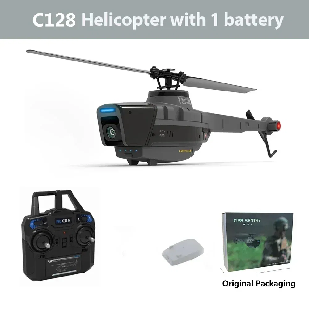 Black Hornet C128 RC Helicopter 4 Propellers 1080P Camera 6 Axis Electronic Gyroscope Air Pressure for Height Vs C186 RC Drone