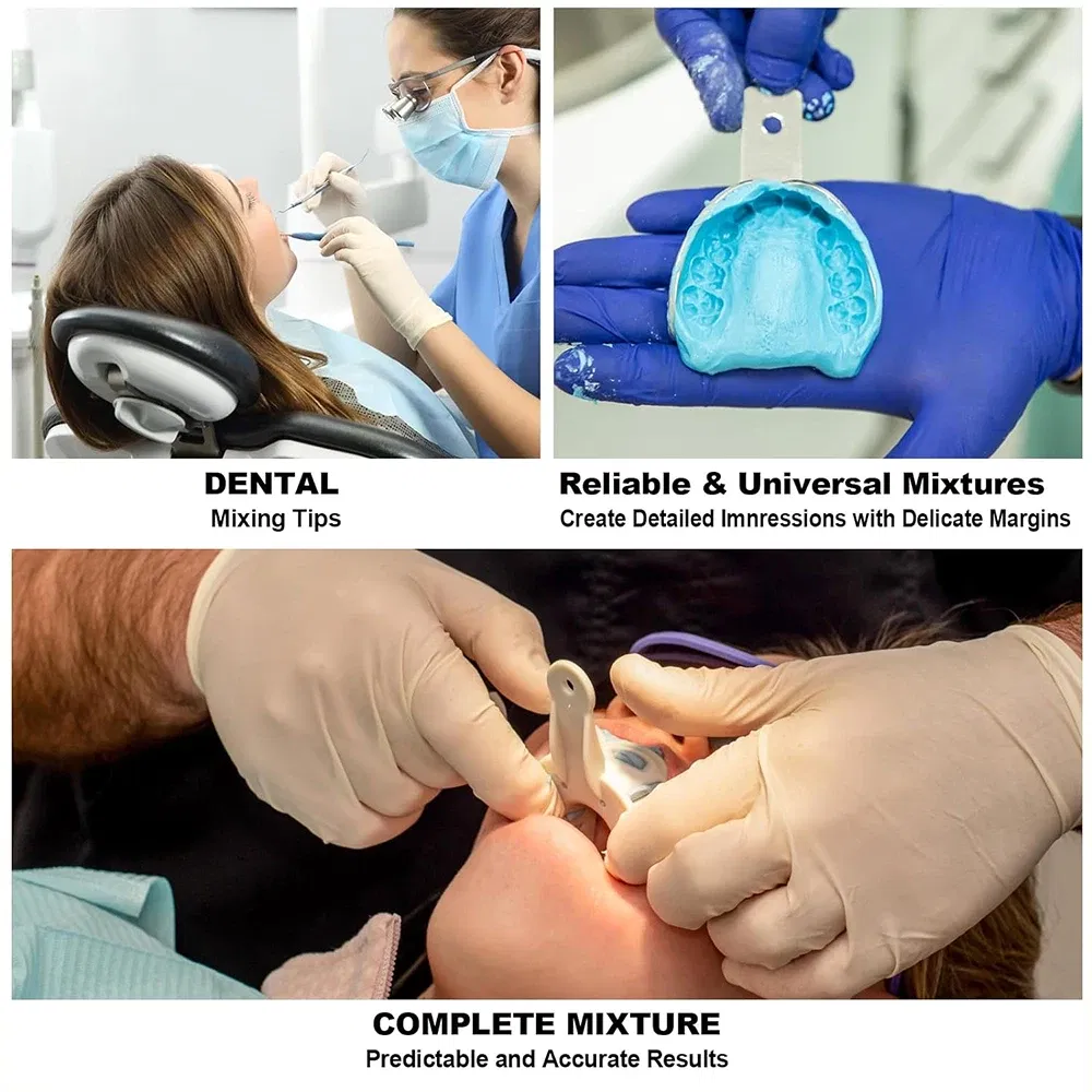 Color: Yellow - Denspay 50Pc Dental Silicone Rubber Conveying Mixing Head Disposable Impression Materials Mixing Tube Dentistry Materials