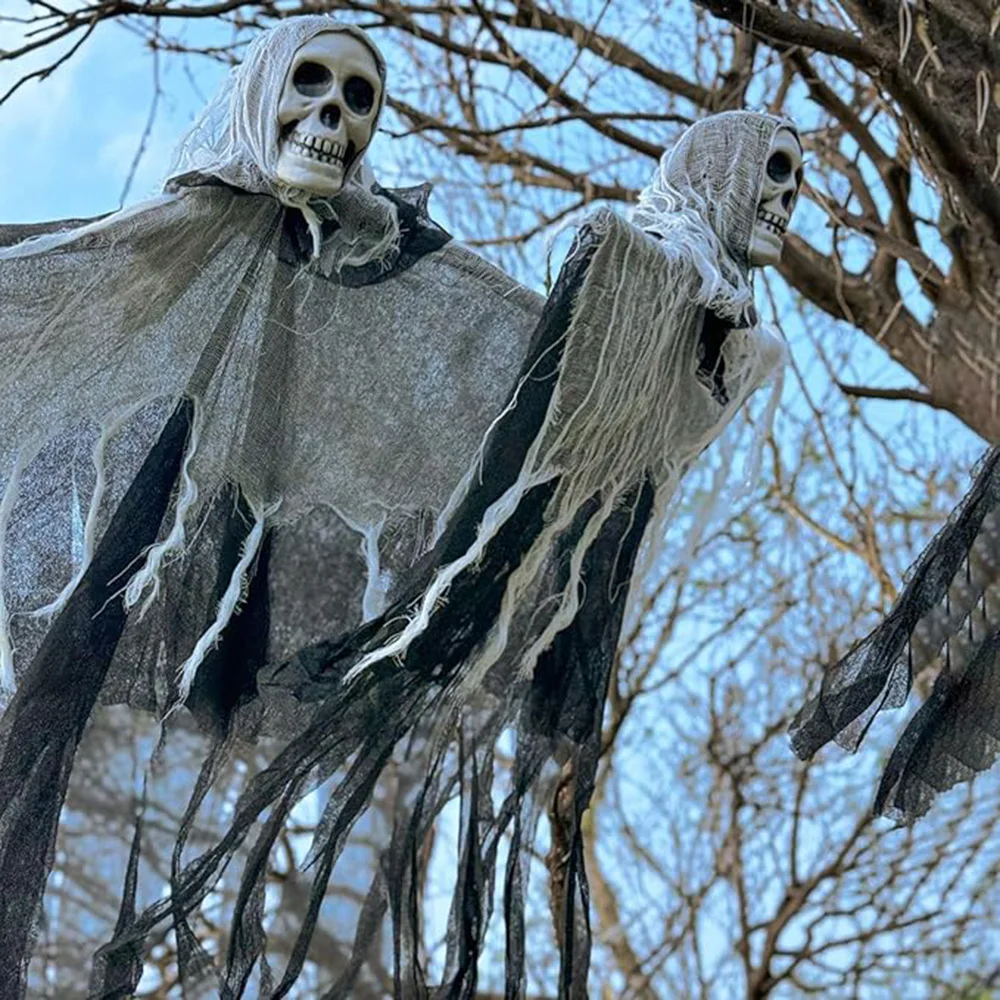 1PCS Halloween Skeleton Ghost Decoration Ghost with LED Halloween decoration LED String Lights for Outdoor Use in Gardens