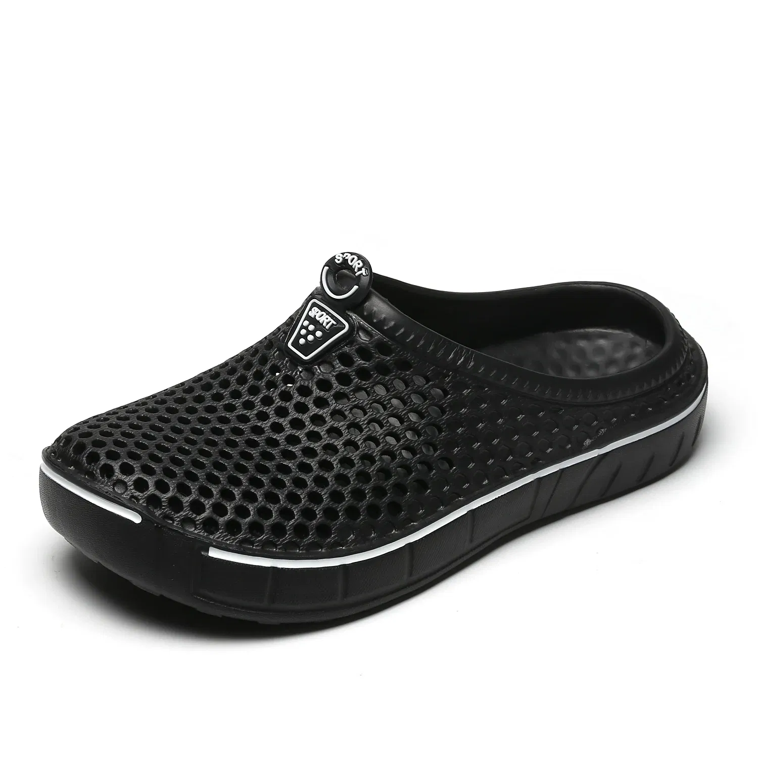 Color: Beige, Shoe Size: 37 - Men Slippers Beach Shoes Unisex Summer Hollow Outdoor Casual Men Beach Sandal Flip Flops Shoes Non-slip Size 36-45 Mens Slippers