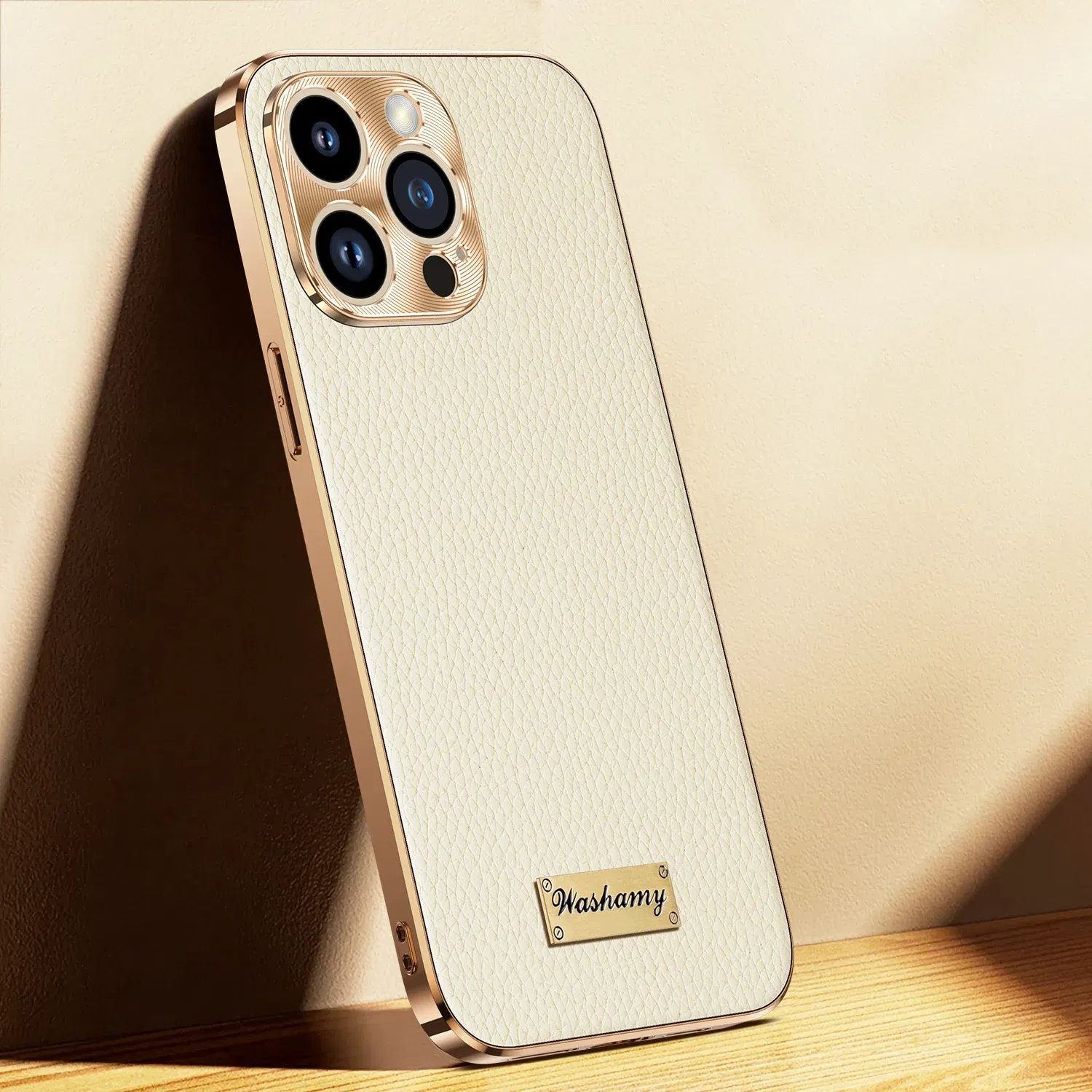 Color: SKY BLUE, Compatible-Phone Models: For iPhone 15 Pro Max - Luxury Genuine Leather Phone Case For iPhone 15 14 13 Pro Max Plating Soft Silicone Frame Shockproof Cover For iPhone 16 Pro Max
