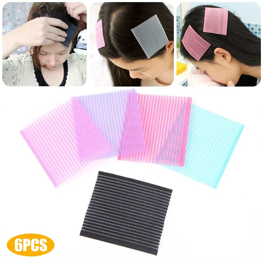 Color: Pink - 6Pcs Barber Acessories Bangs Magic Paste Posts Hair Sticker Clip Gripper Barber Grippers Hair Holder for Hair Styling Cutting