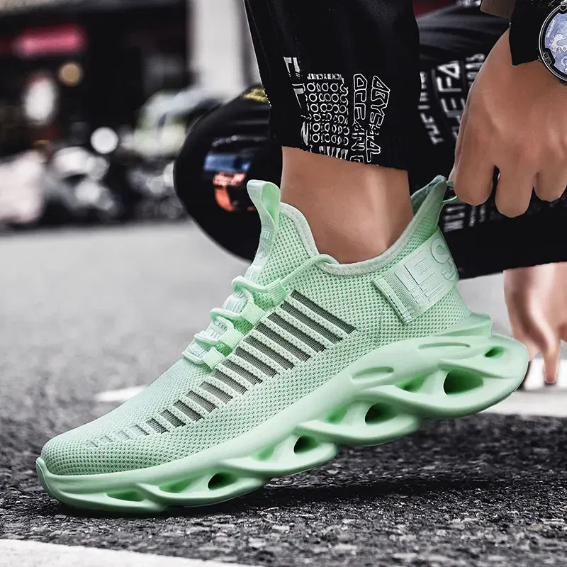 Color: Beige, Shoe Size: 41 - Men Casual Shoes 2023 Summer New Breathable Versatile Lightweight Running Shockproof Men Sports Shoes Thick Sole Walking Gym