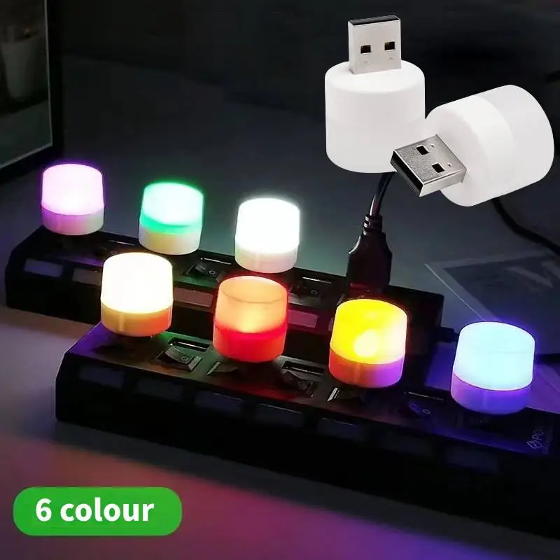 Emitting Color: BROWN, Ships From: CHINA - Mini USB Desk Lamp Bulb Eye Protection LED Night Light Gift Charging USB Small Round Book Lamp Christmas Bedroom Decoration