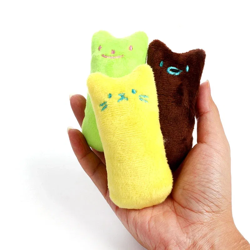 Color: WHITE, Ships From: CHINA - 2022 Catnip Toys Funny Interactive Plush Teeth Grinding Cat Toy Kitten Chewing Toy Claws Thumb Bite Cat Mint Pets Accessories