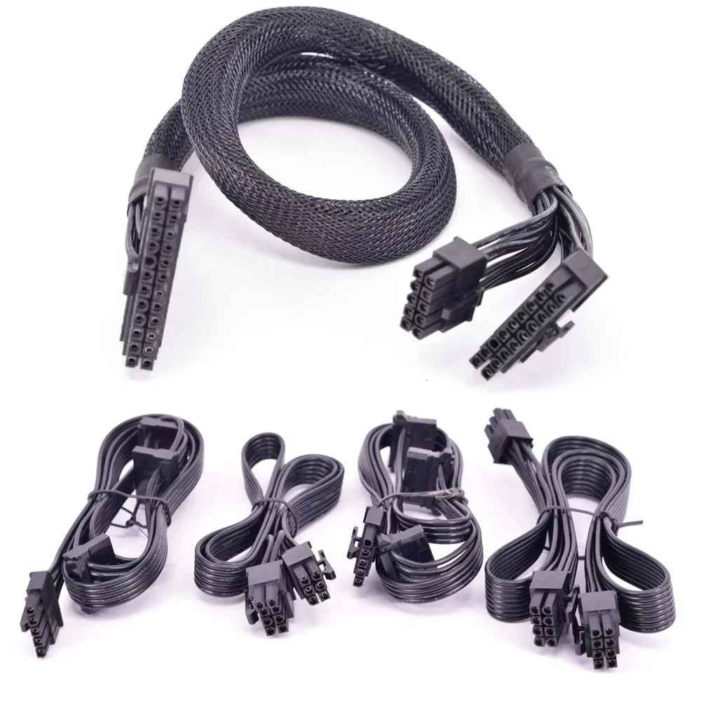 Color: black, Cable length: Other - For Cooler Master V700 V850 V1000 V1200 ATX 24 Pin PCIe 6Pin 6+2Pin 8Pin 5Pin Peripheral 4Pin SATA PSU Power Supply Cable