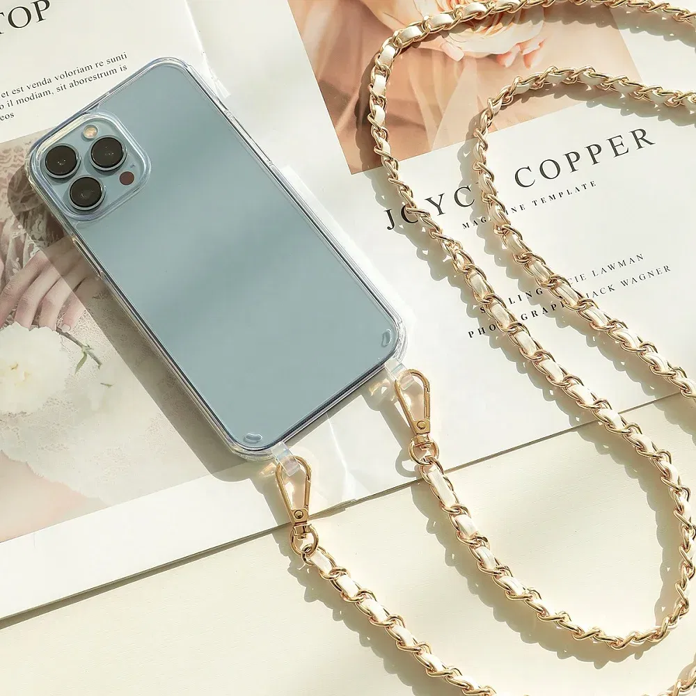 Color: Brown, Bundle: Case & Strap, Material: tpu - Crossbody Lanyard Necklace Pearl Bracelet Phone Case with Chain for Iphone 13 12 14 Pro Max 15 X XS 6S 7 8 Plus Cover with Strap