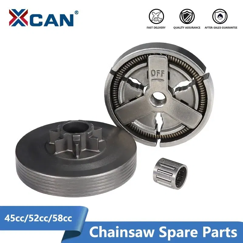 Size: 12 inches - XCAN Clutch Drum+Clutch Cover+Needle Bearing For 4500 5200 5800 45cc 52cc 58cc Chainsaw Replacement Parts