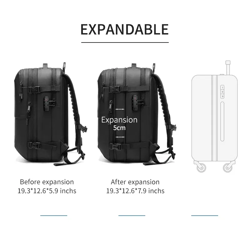Color: NUDE - Men Travel Backpack vacuum compression 17 inch Laptop Business Large Capacity school Backpack Expanded outdoors Hiking backpack