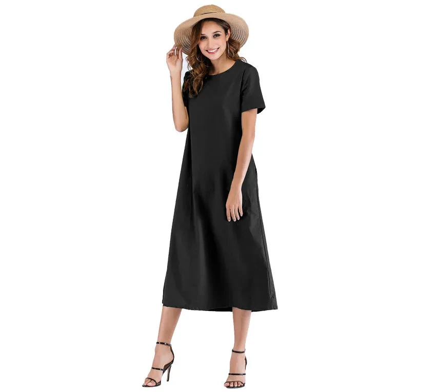 Black T-shirt Dress Midi