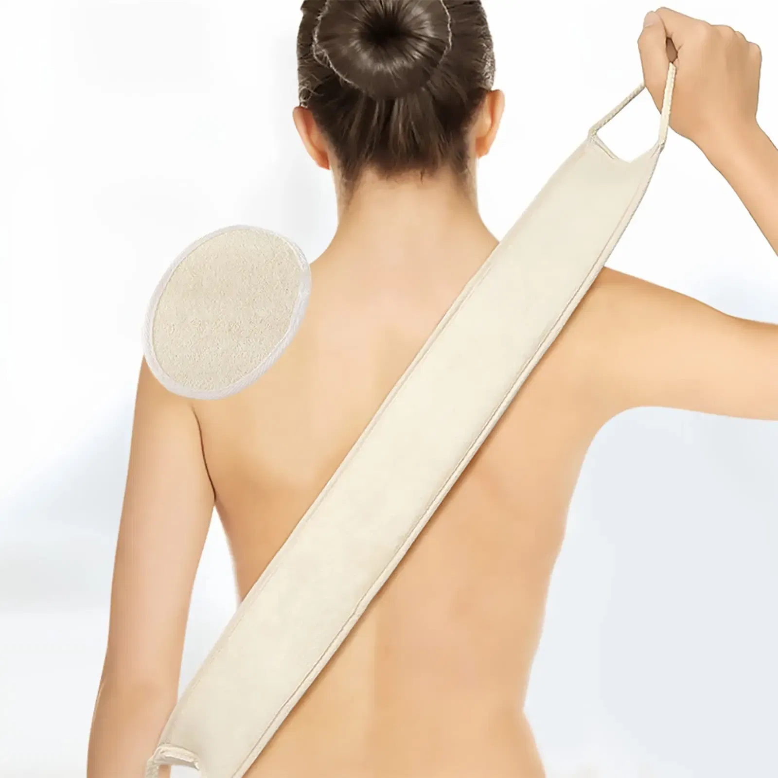 Color: Blue - Bath Sponge Natural Exfoliating Loofah Sponge Scrubber Body Backwash Belt Back Exfoliator Strap Bath Accessories