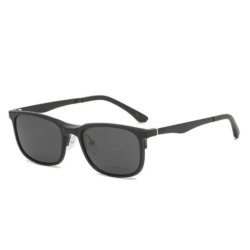 Lenses Color: Yellow, Ships From: CHINA, Frame Color: WHITE - 6 In 1 Magnetic Clip Sunglasses And Prescription Glasses Frame Men Women Polarized or Night Vision Lenses PC or TR90 Frame 2333