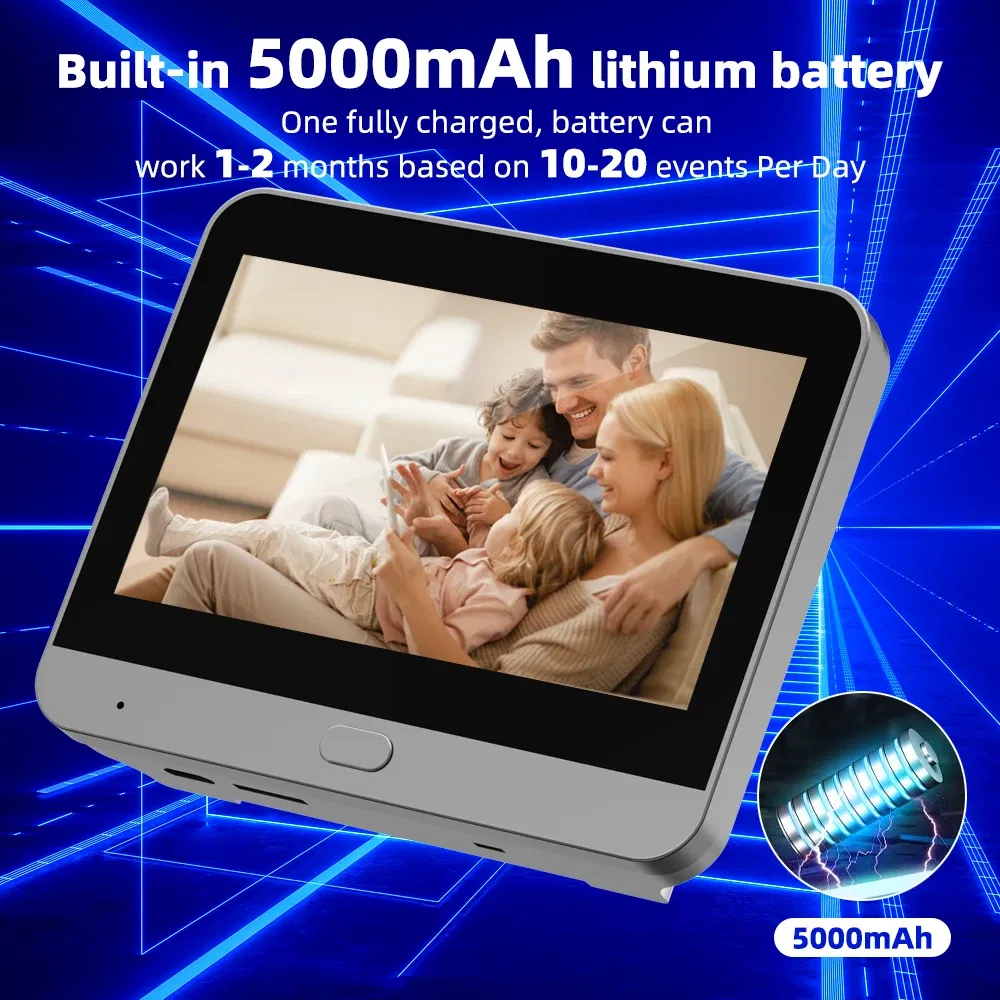 Tuya Smart Life APP Home Battery WiFi Video Digital Door Peephole Viewer PIR IR Door Bell Magic Eye FHD Camera Alexa