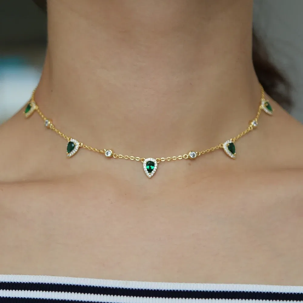 SN925 Cubic Zirconia Geometric Pendant Necklace