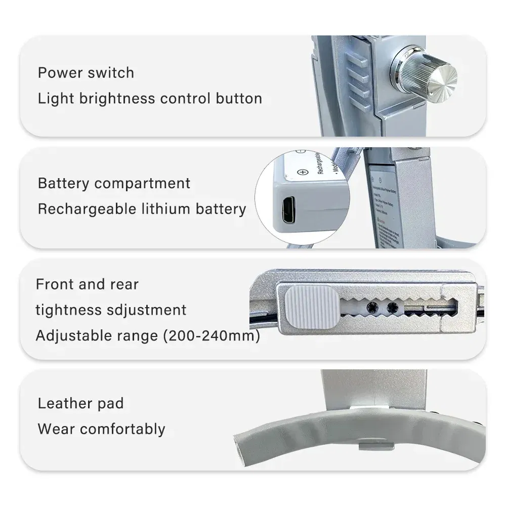 Color: 4 - Dental LED Head Light Lamp For Magnification Binocular Loupes Denspay 5W Light 2.5X 3.5X Dentisit Surgical Headlight Lab Tools