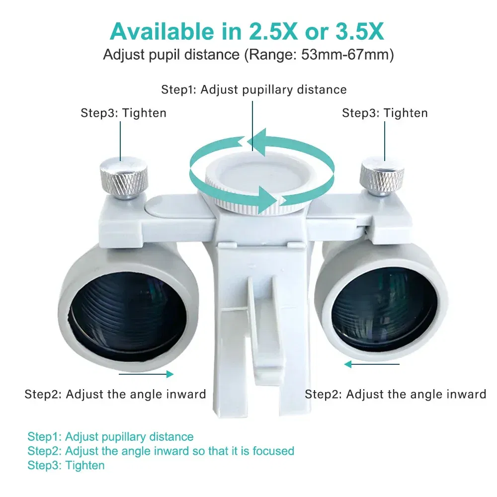 Color: 4 - Dental LED Head Light Lamp For Magnification Binocular Loupes Denspay 5W Light 2.5X 3.5X Dentisit Surgical Headlight Lab Tools