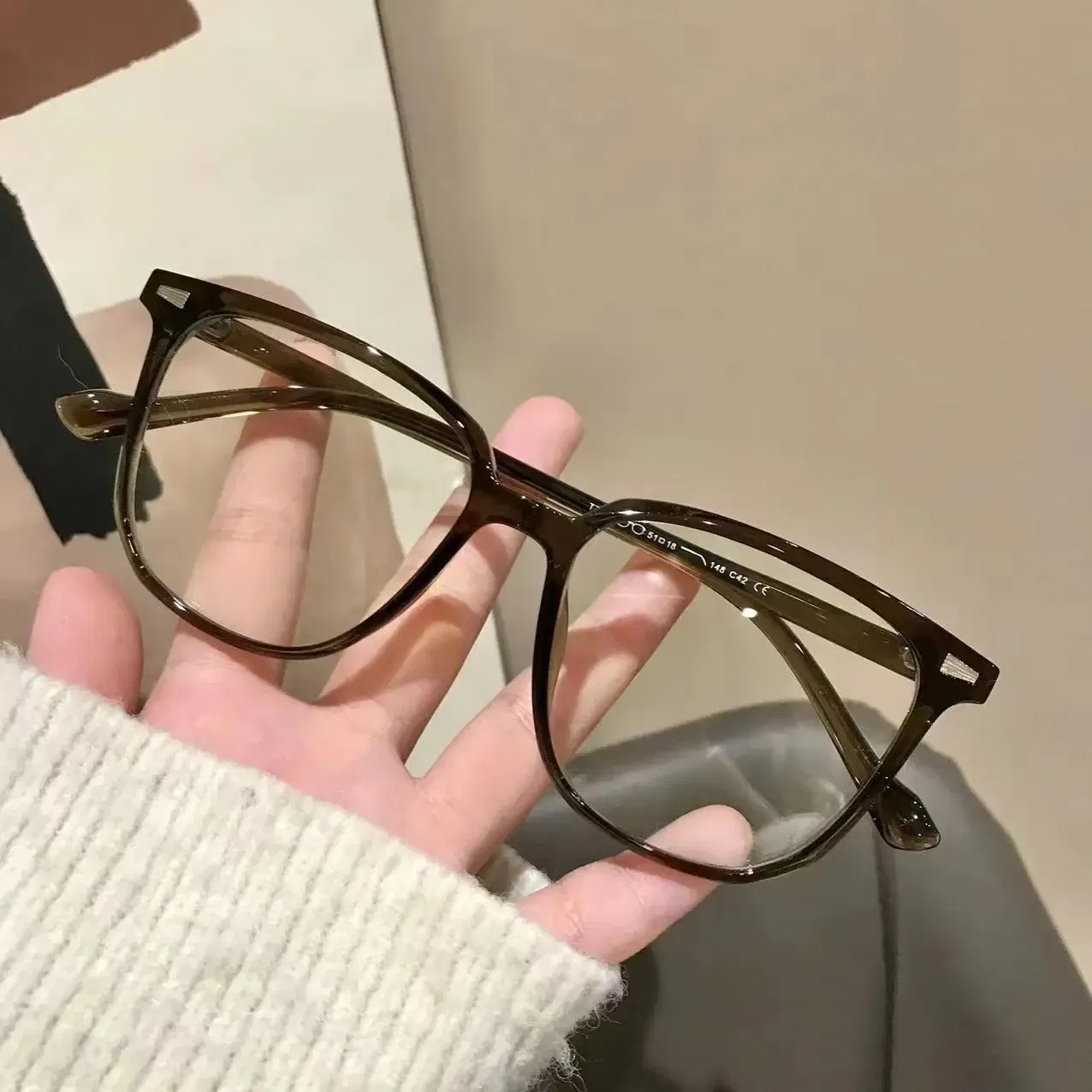 Color: MULTI, Frame Color: Brown, Ships From: CN - Transparent Computer Glasses Frame Women Men Anti Blue Light Square Eyewear Blocking Glasses Optical Spectacle Eyeglass