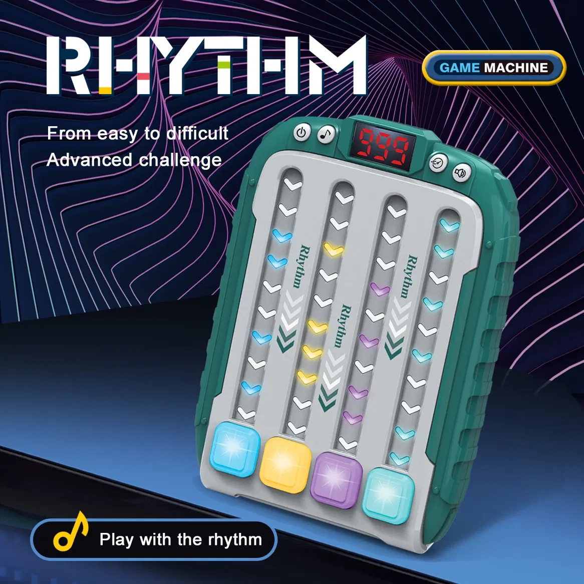 Color: Blue - Decompress game consoles Defusing music exercise reflexes Press music children puzzle music pass brain thinking training toys