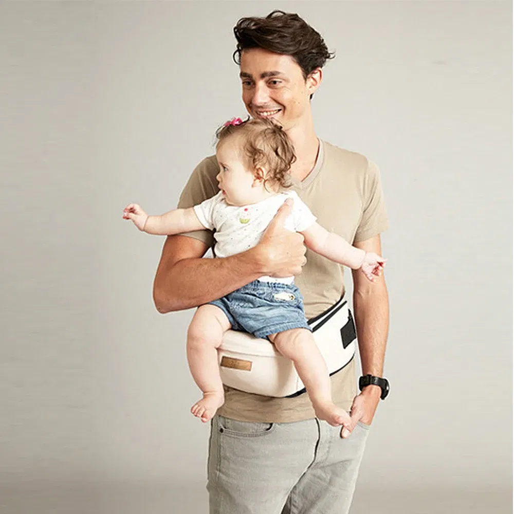 Color: Light Grey - Baby Carrier Waist Stool Walkers Baby Sling Hold Waist Belt Backpack Hipseat Belt Kids Adjustable Infant Hip Seat
