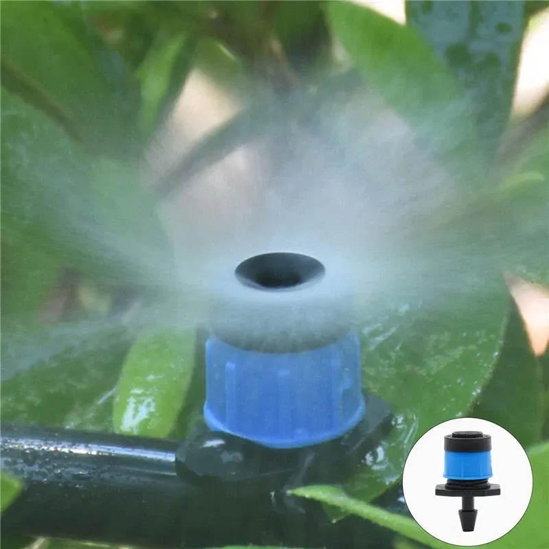 Color: WHITE - 50PCS/100PCS Garden Watering Sprinklers Full-circular Adjustable Fountain Nozzle Adjustable Scattering Spray Mushroom Dripper