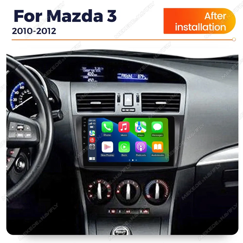 Color: Gold - Autoradio For Mazda 3 II For Mazda3 BL 2010-2012 Android 14 Car Radio Multimedia Player Head Unit Wireless Carplay Android Auto