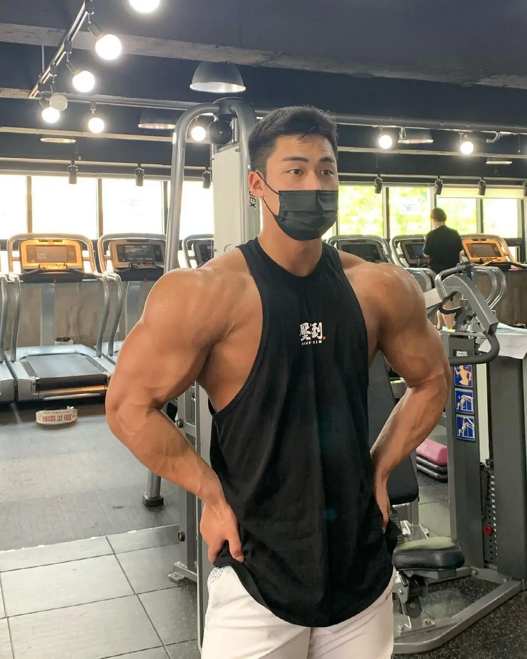 Color: black, Size: XXXL - Summer New Figure Sports Vest Men's Cotton Elastic Training Fitness Vest Fashion Basketball Enthusiasts Hot Transfer Logo
