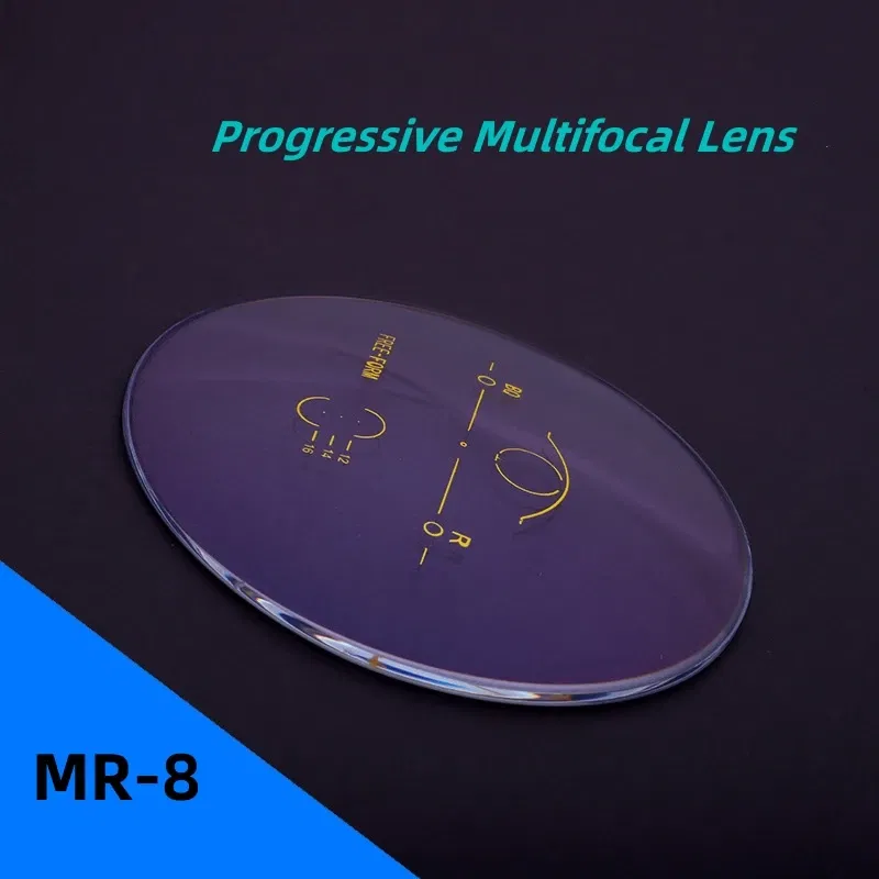 Lenses Color: Red, Lens Index: 1.67 - FIRADA MR-8 HMC Anti-scratch Frameless Aspheric Photochromic Anti Blue Light Progressive Multi-focus Optical Prescription Lens