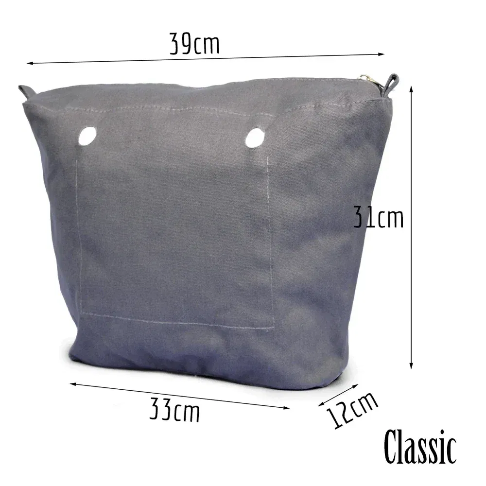 Color: Dark Red - TANQU New Inner Lining Zipper Pocket for Classic Obag Insert with Inner Waterproof Coating for O Bag