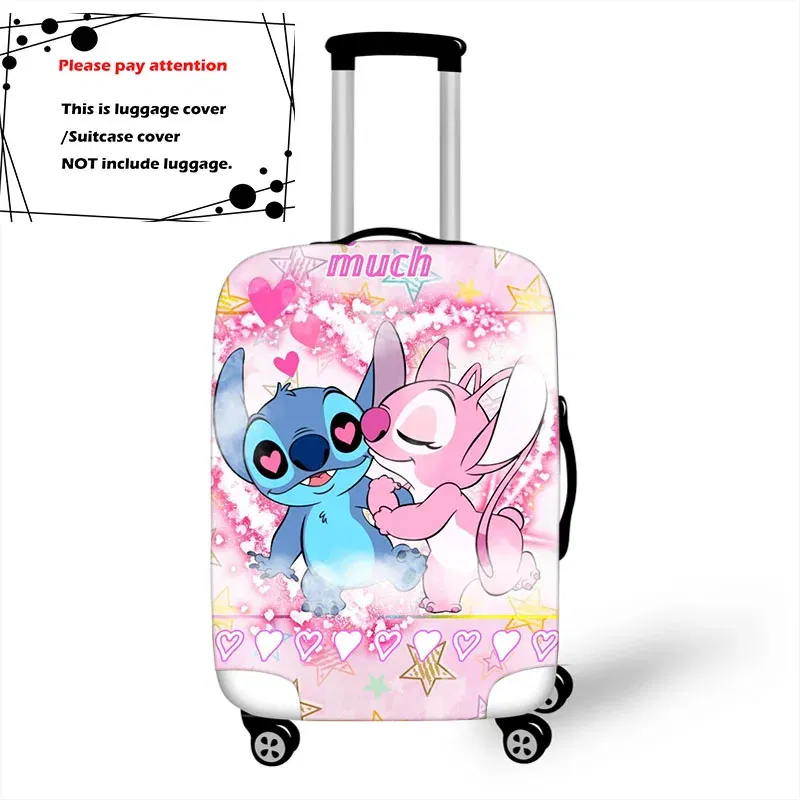 Color: PURPLE, Size: S - Lilo Stitch Elastic Luggage Protective Cover Trolley Suitcase Dust Bag Case Cartoon Travel Accessories