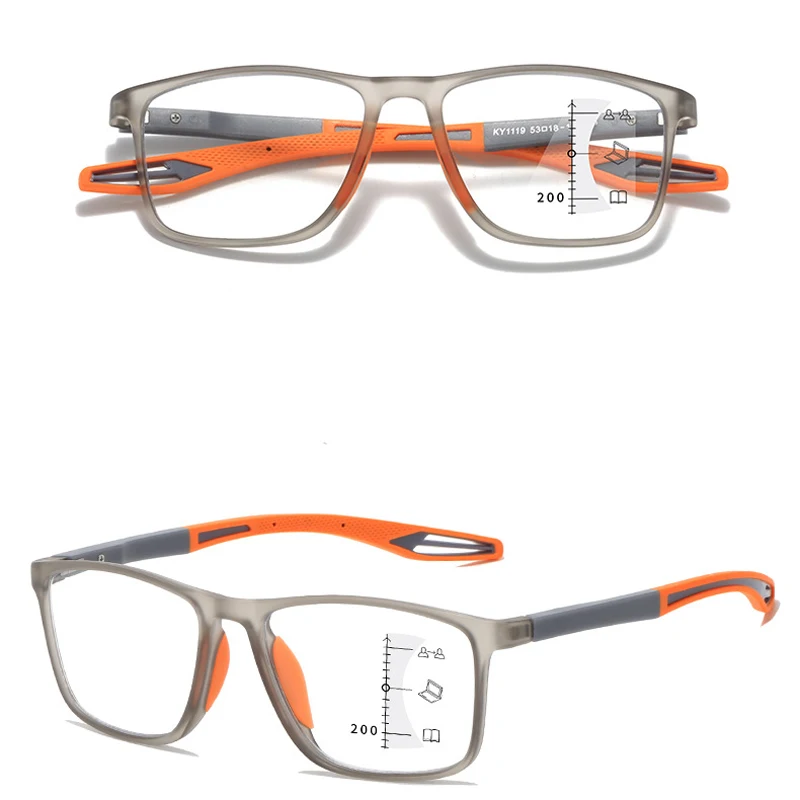 Frame Color: Red, Eye Prescription: +150 - Soft Multifocal Progressive Reading Glasses Anti Blue Light Multifocal Elderly Eyewears Men Women's Large Frame Eyeglasses
