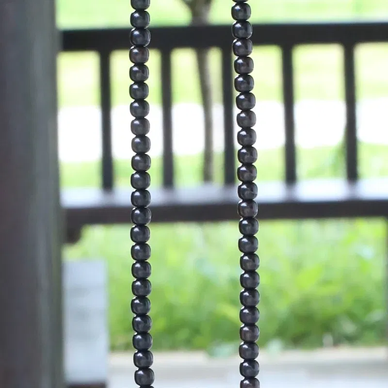 Metal Color: RED-BROWN - New Ebony Beaded Necklace 99 Pieces 108 Mara Yoga Unisex