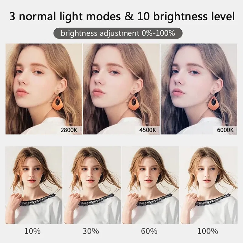 Color: WHITE - 10 inch LED Selfie Ring Light Dimmable Photography Fill Lamp with Mini tripod for Mobile Phone Live Video Photo Studio Ringlight
